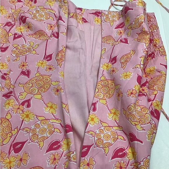 Lily Pulitzer Sunset Pink Turtle Soup Maxi Dress Spaghetti Straps Size 6 - Picture 8 of 15